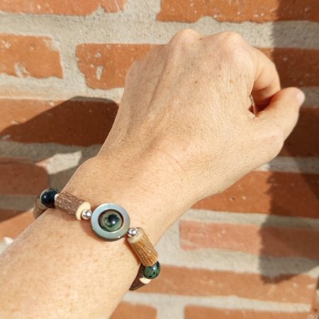 Bracelet Noisetier Jaspe Kambaba nacre