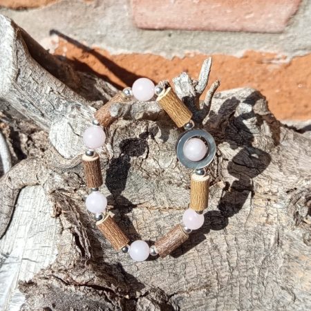 Bracelet Noisetier Quartz Rose Nacre