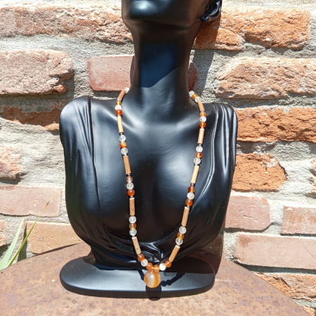 Collier Noisetier Cornaline Citrine