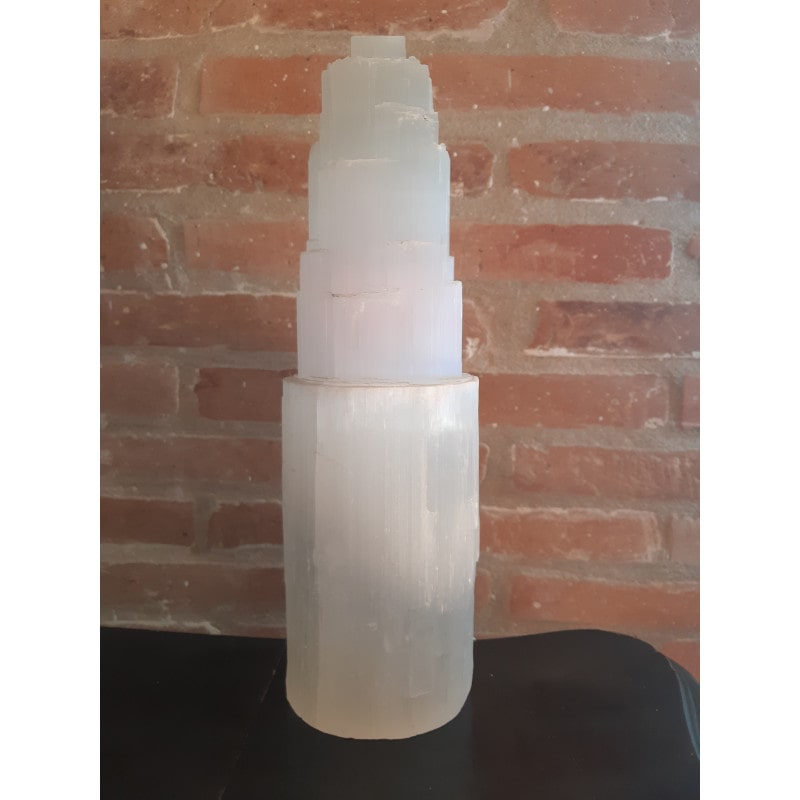 Lampe de sélénite monolithe de 30 cm