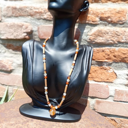 Collier Noisetier Cornaline Citrine Régénération Féminine