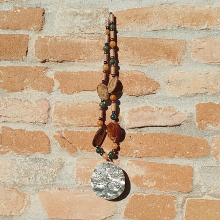 Collier Agate Mousse Aventurine Respiration Cœur