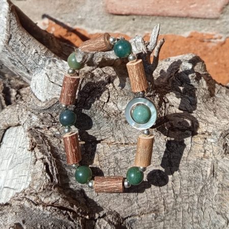 Bracelet Noisetier Agate Mousse Nacre