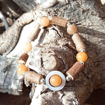 Bracelet Noisetier Aventurine orange Nacre