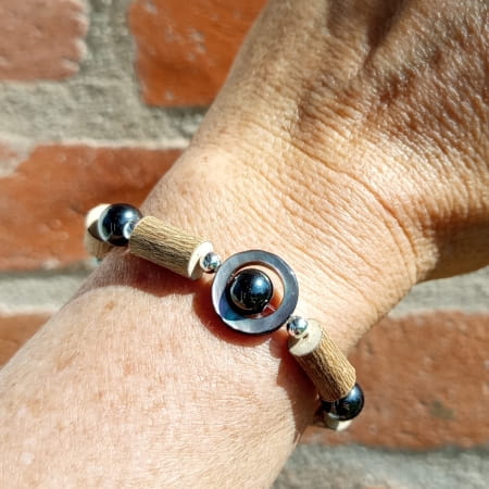 Bracelet Noisetier Hématite Nacre