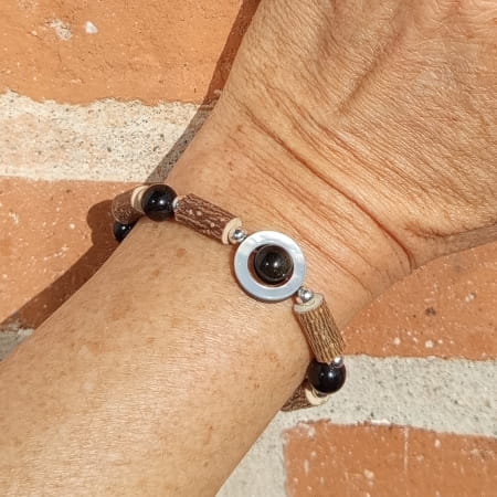 Bracelet Noisetier Obsidienne Nacre