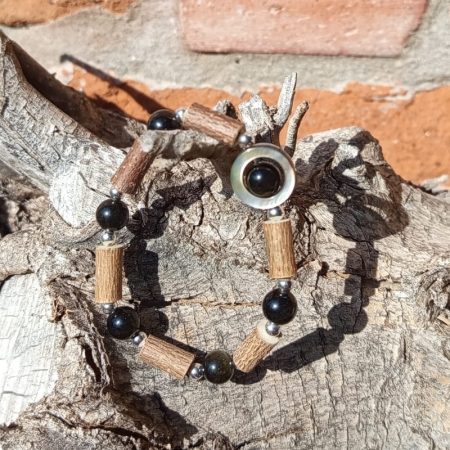 Bracelet Noisetier Obsidienne Nacre
