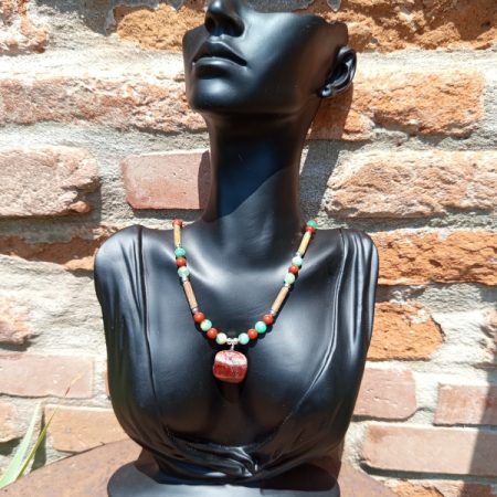 Collier Chrysoprase Œil de Taureau Circulation sanguine