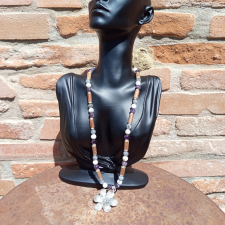 Collier Labradorite Opale Dentrique Protection