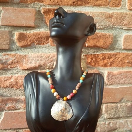 Collier Jaspe Mokaïte Amazonite anti cholestérol