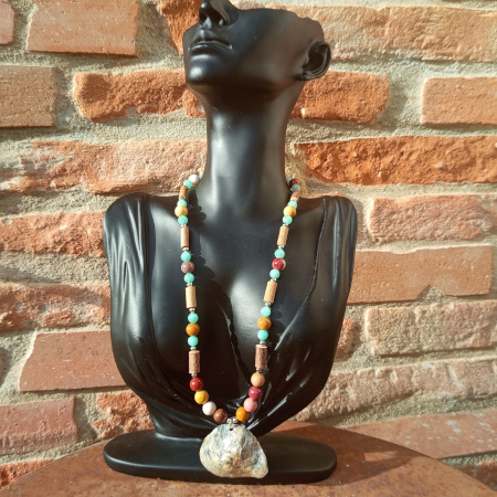 Collier Jaspe Mokaïte Amazonite anti cholestérol